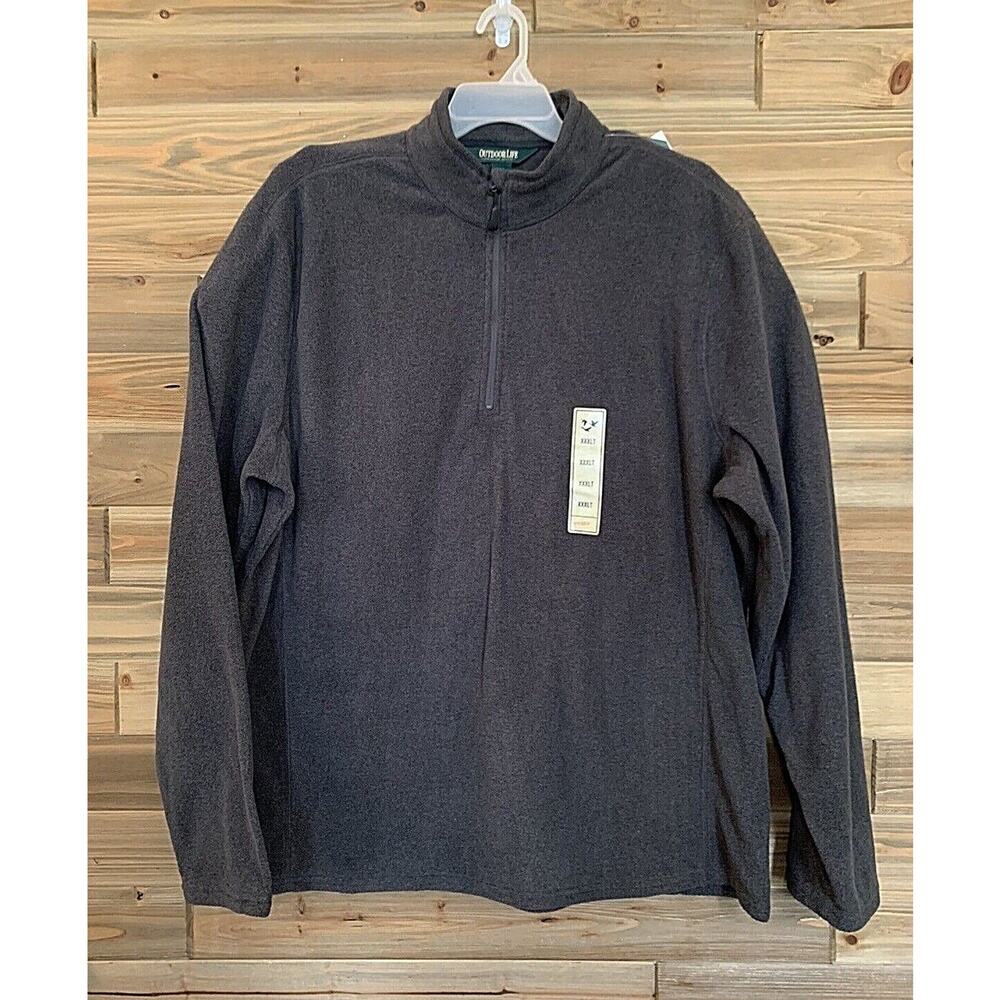OUTDOOR LIFE Big & Tall 1/4 Zip Fleece Pullover Sweatshirt Jacket Men's Sz XXXL